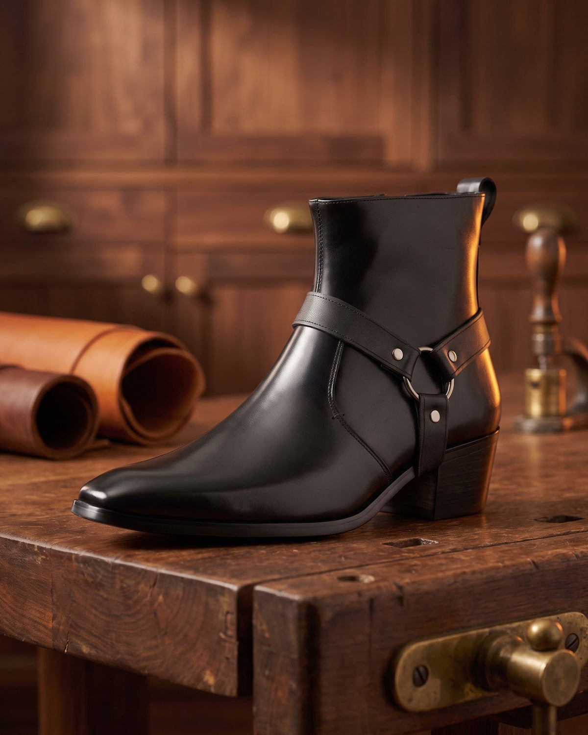 Umberto Leather Harness Boot