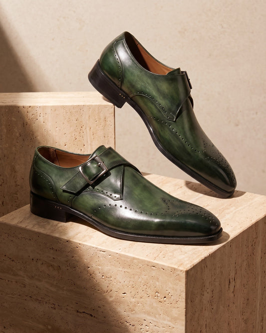 Maurizio Leather Monk Strap