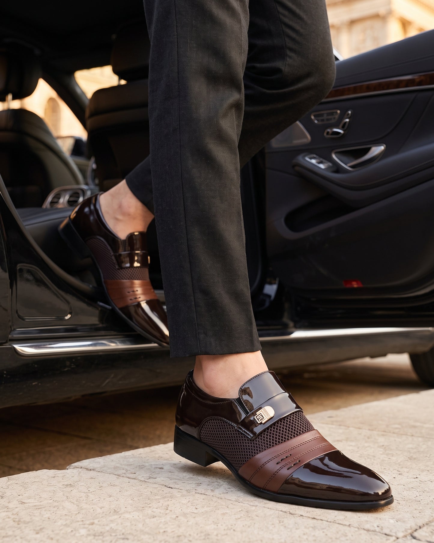 Fausto Leather Monk Strap