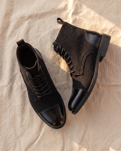 Vittorio Leather-Wool Cap-Toe Boot