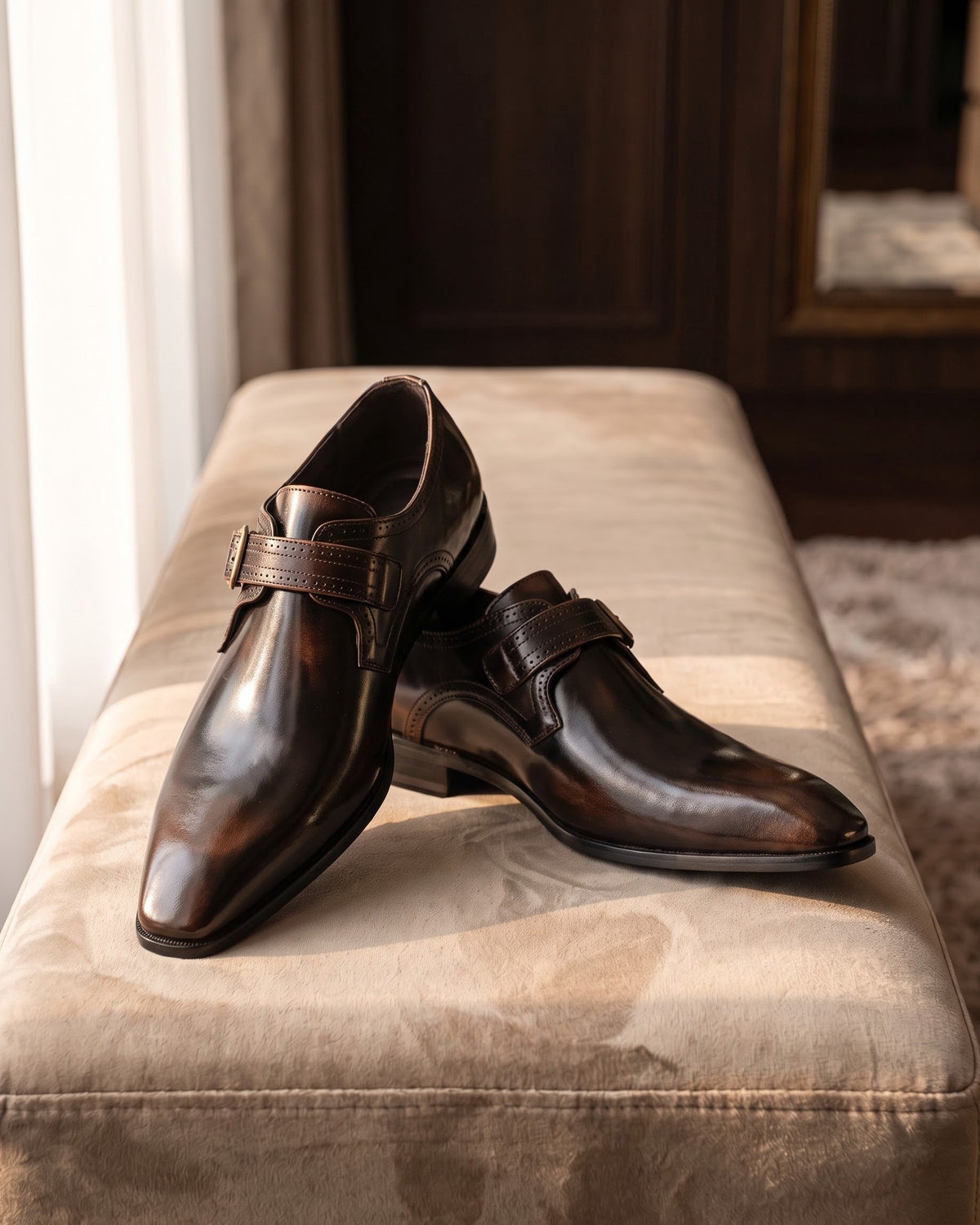 Cesare Leather Monk Strap