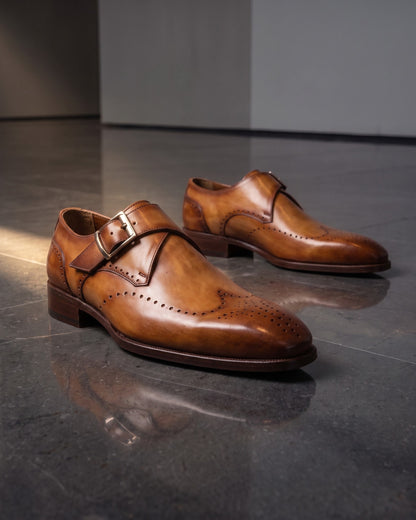 Maurizio Leather Monk Strap