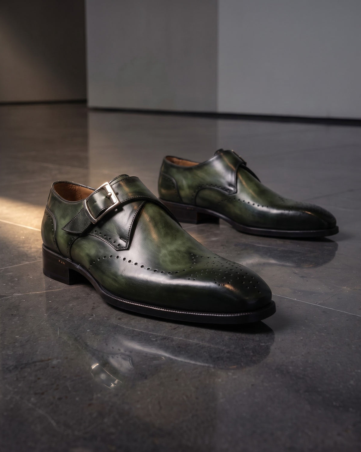 Maurizio Leather Monk Strap