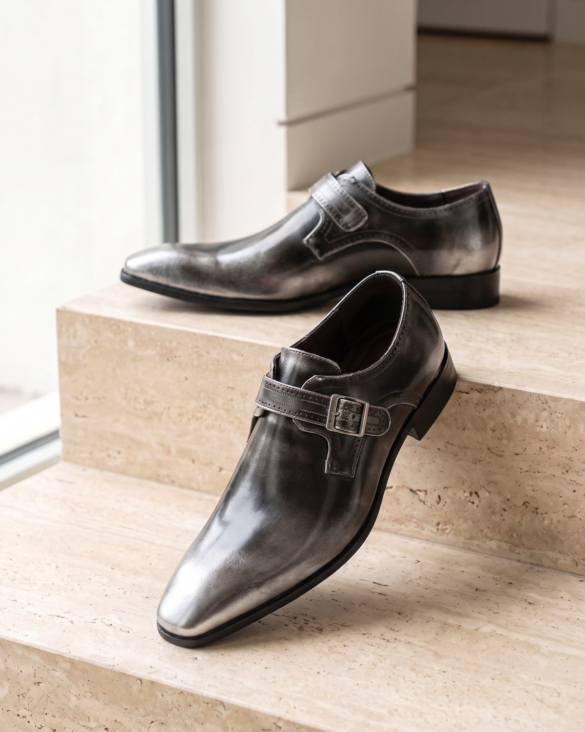 Cesare Leather Monk Strap