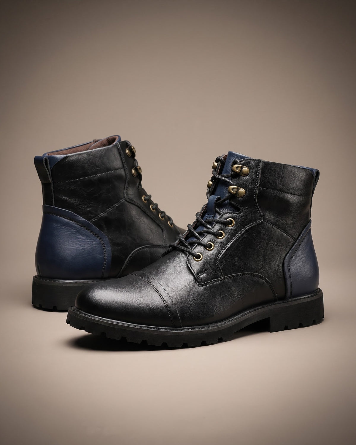 Stefano Leather-Look Cap-Toe Boot