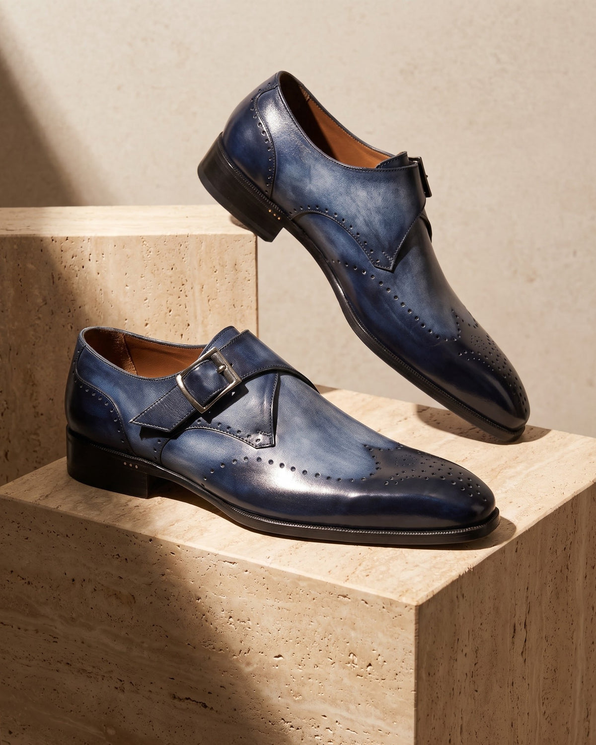 Maurizio Leather Monk Strap