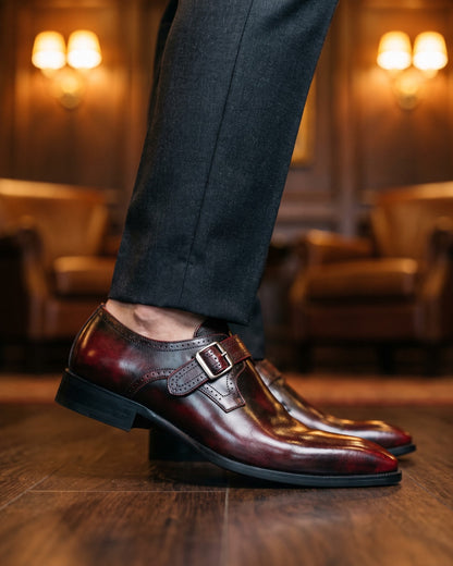 Cesare Leather Monk Strap