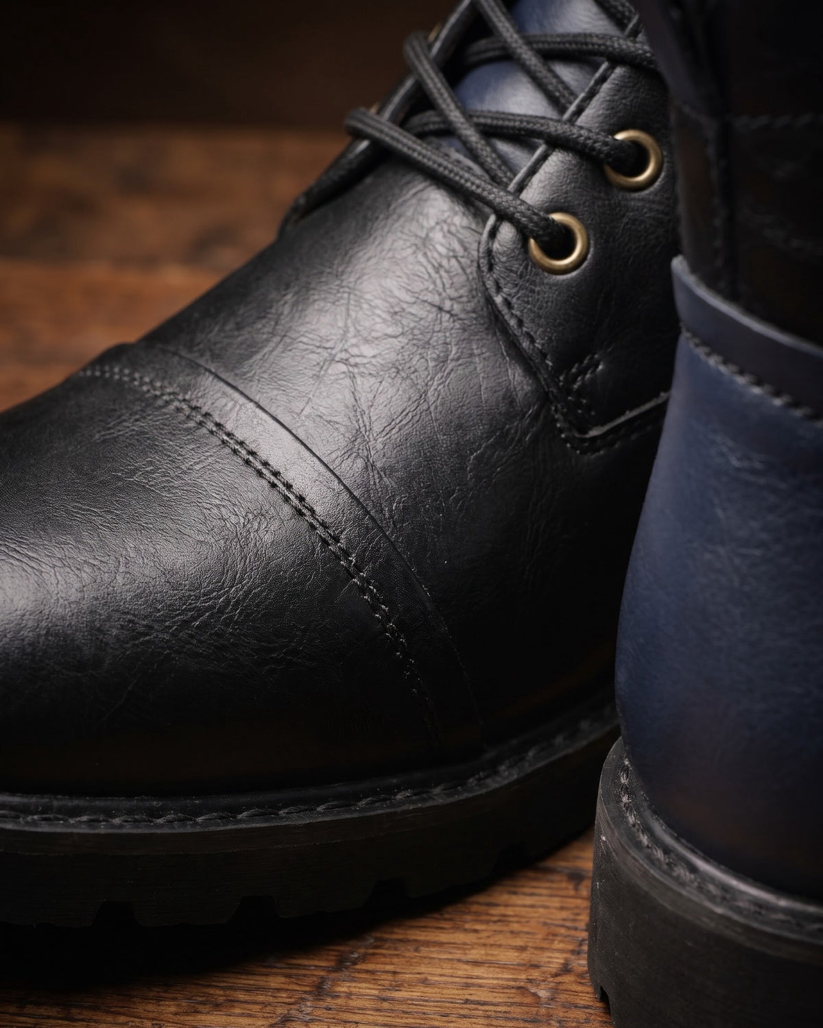 Stefano Leather-Look Cap-Toe Boot