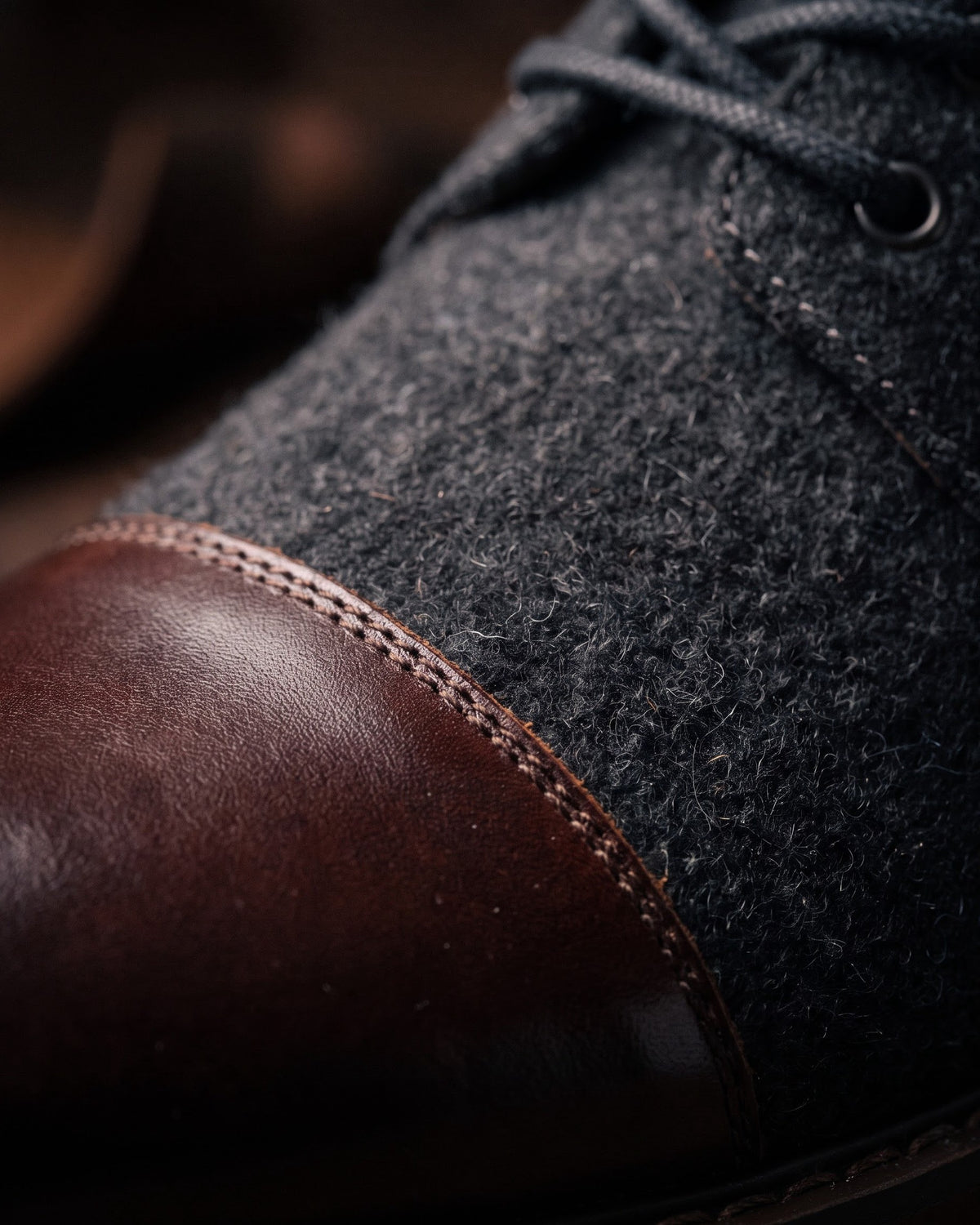 Vittorio Leather-Wool Cap-Toe Boot