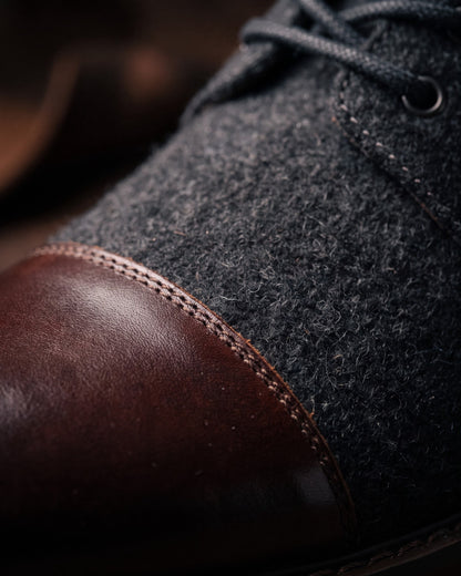 Vittorio Leather-Wool Cap-Toe Boot