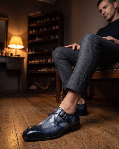 Maurizio Leather Monk Strap