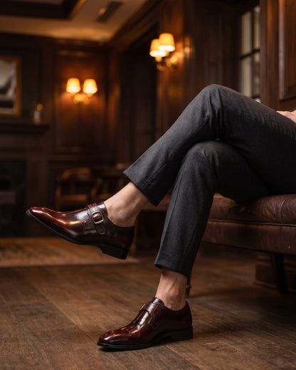Cesare Leather Monk Strap