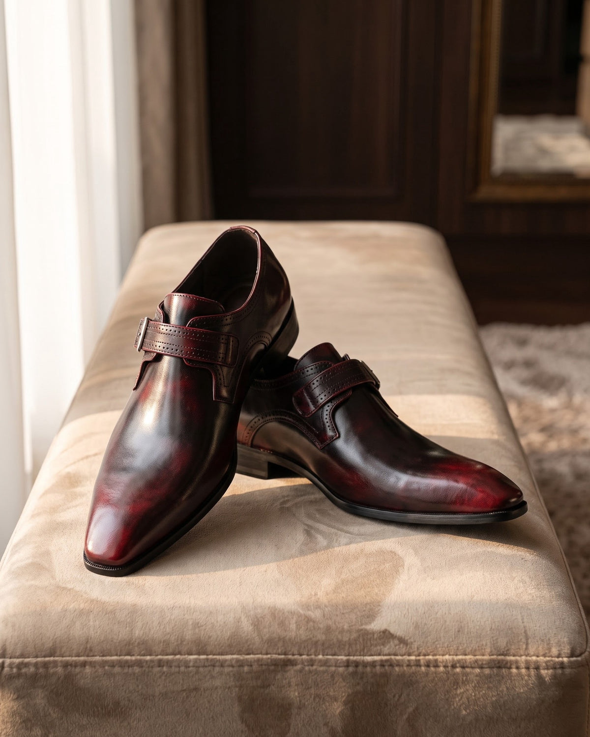 Cesare Leather Monk Strap