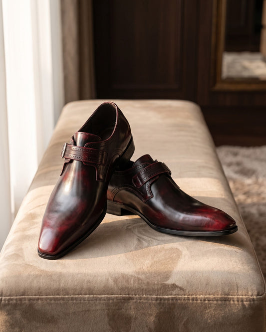 Cesare Leather Monk Strap
