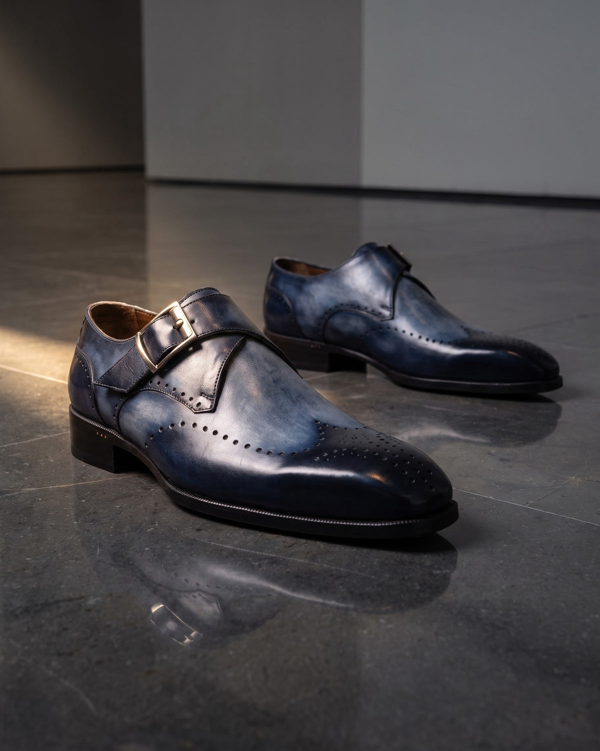 Maurizio Leather Monk Strap