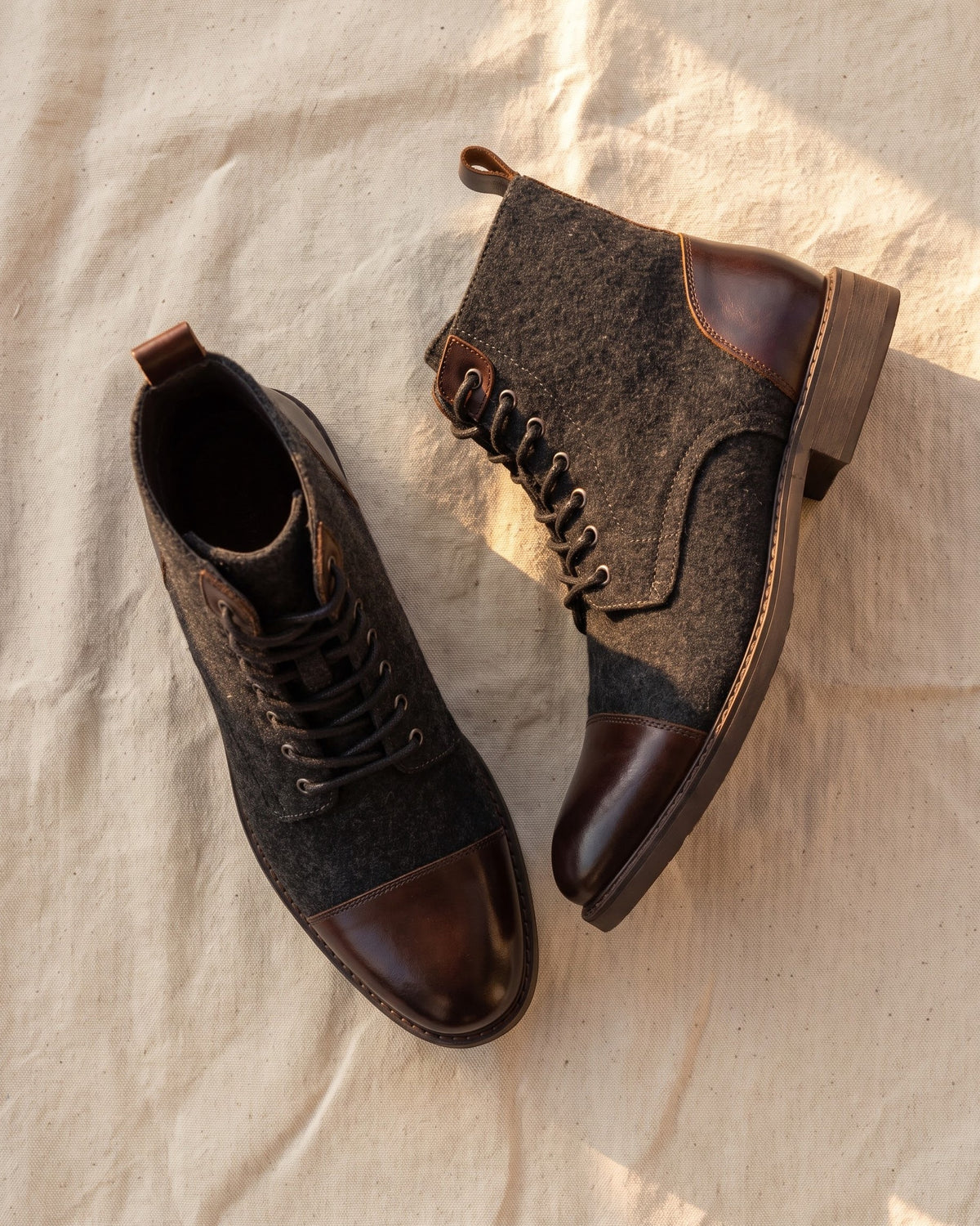 Vittorio Leather-Wool Cap-Toe Boot