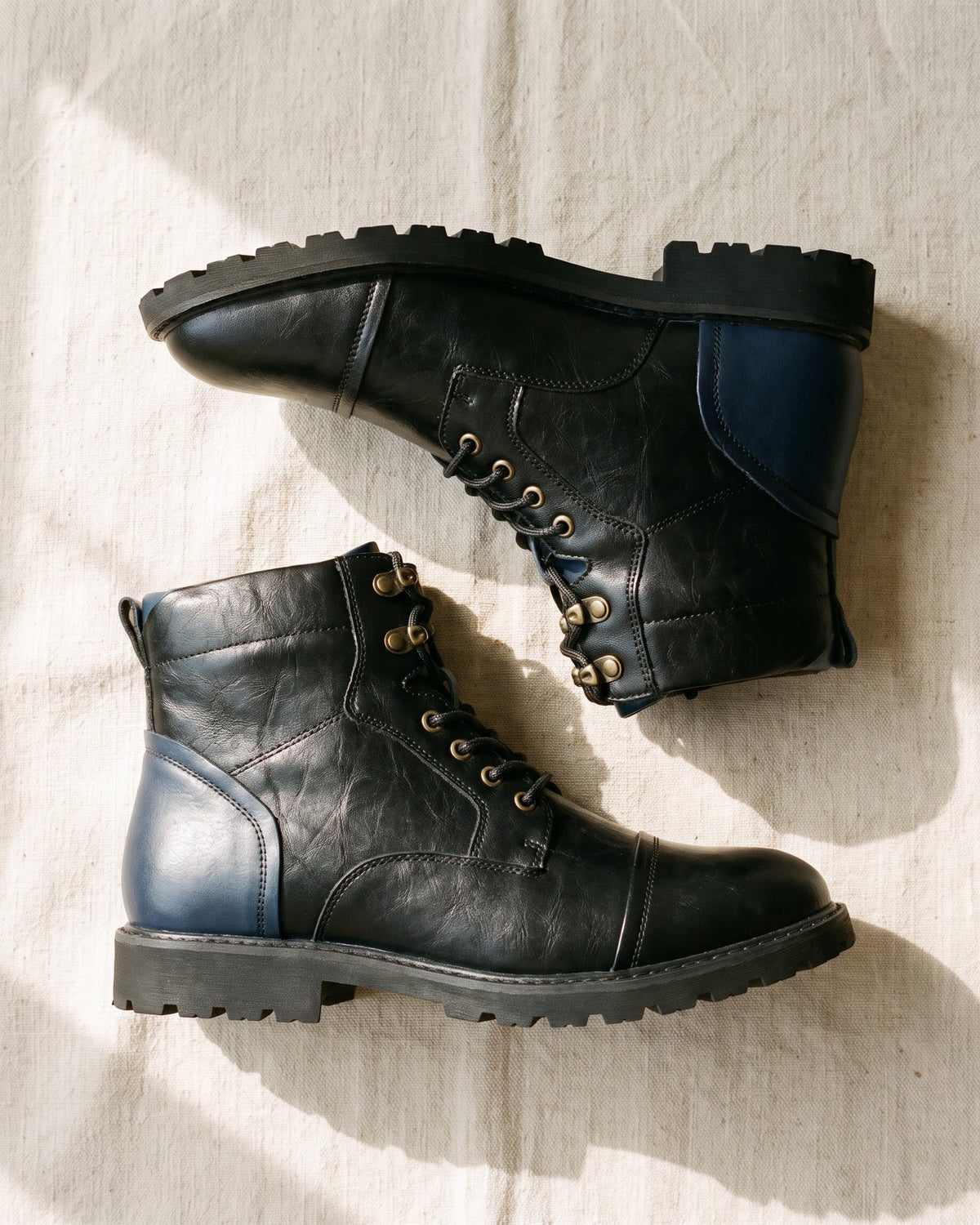 Stefano Leather-Look Cap-Toe Boot