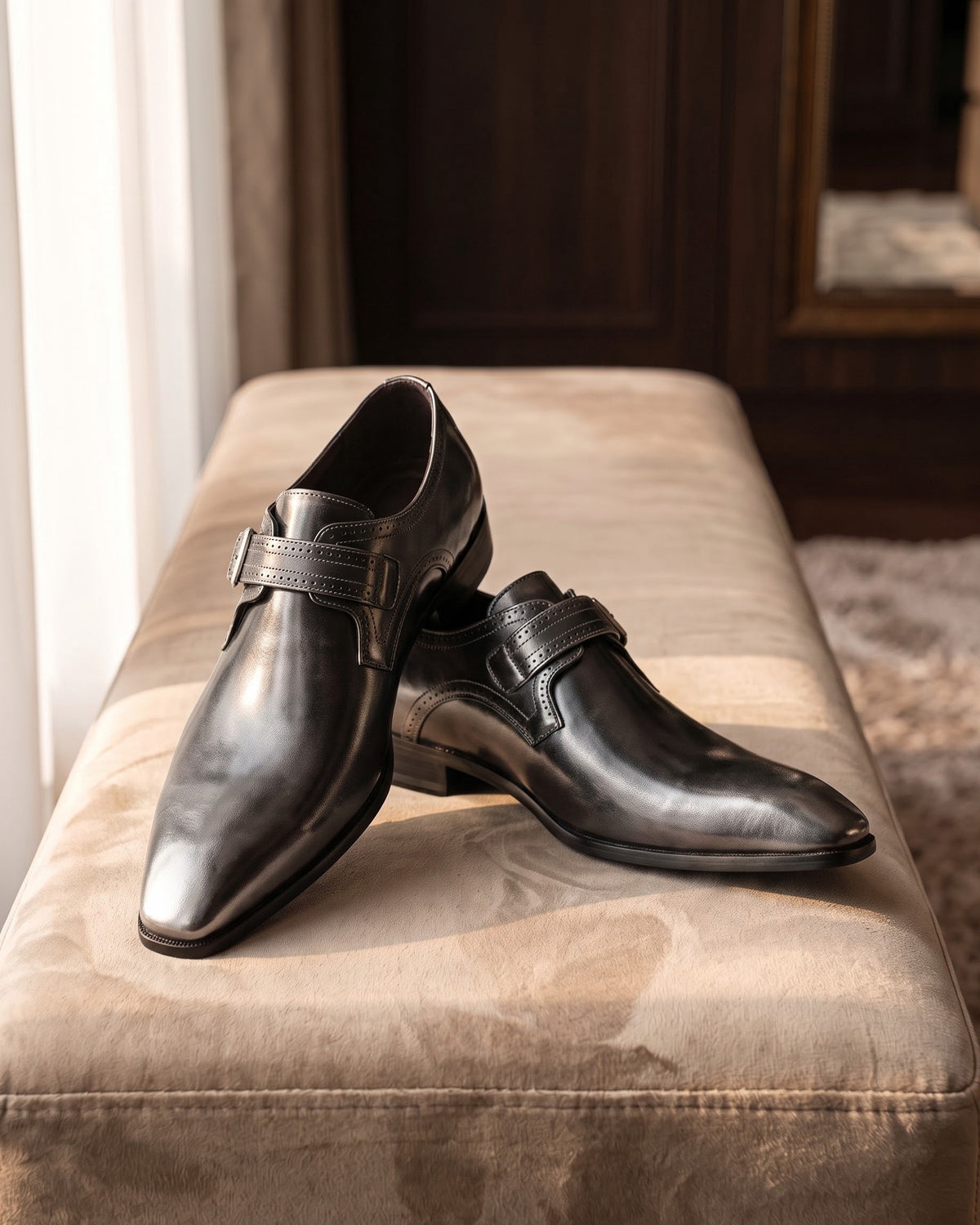Cesare Leather Monk Strap