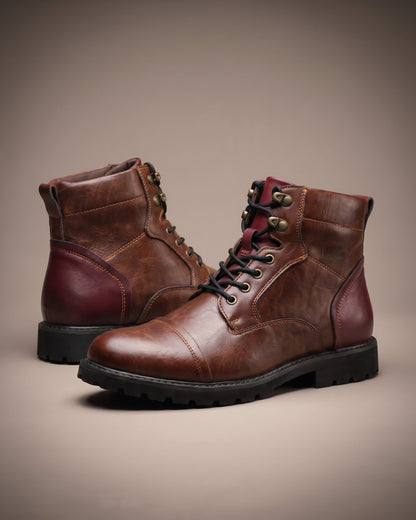 Stefano Leather-Look Cap-Toe Boot