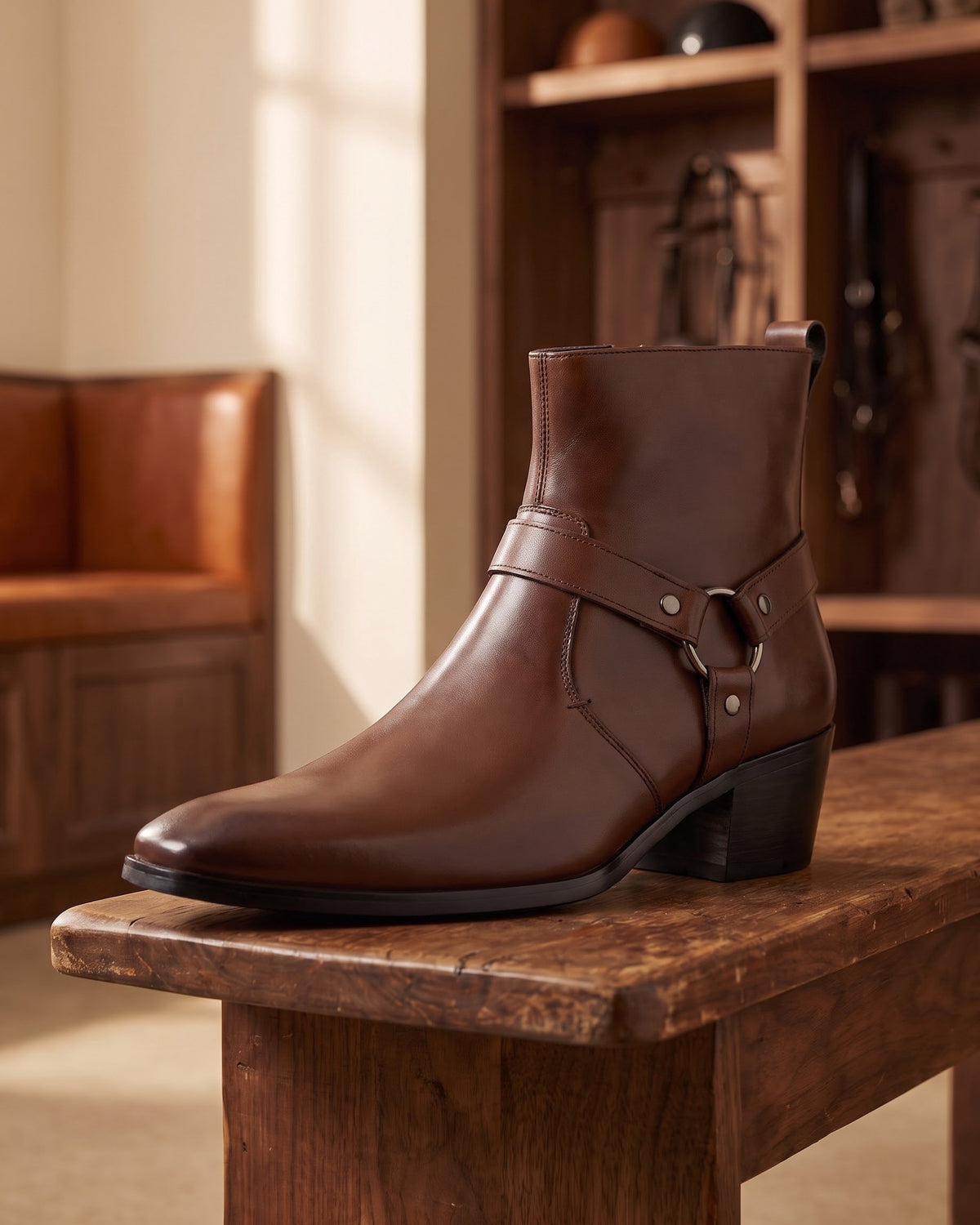 Umberto Leather Harness Boot