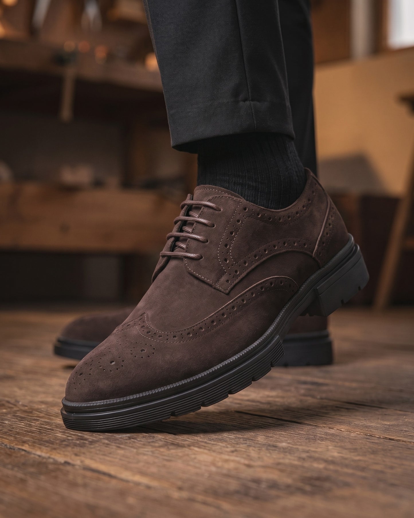 Enzo Suede Brogue Derby