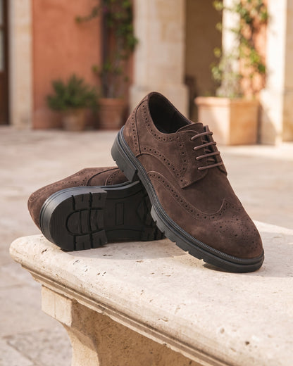 Enzo Suede Brogue Derby