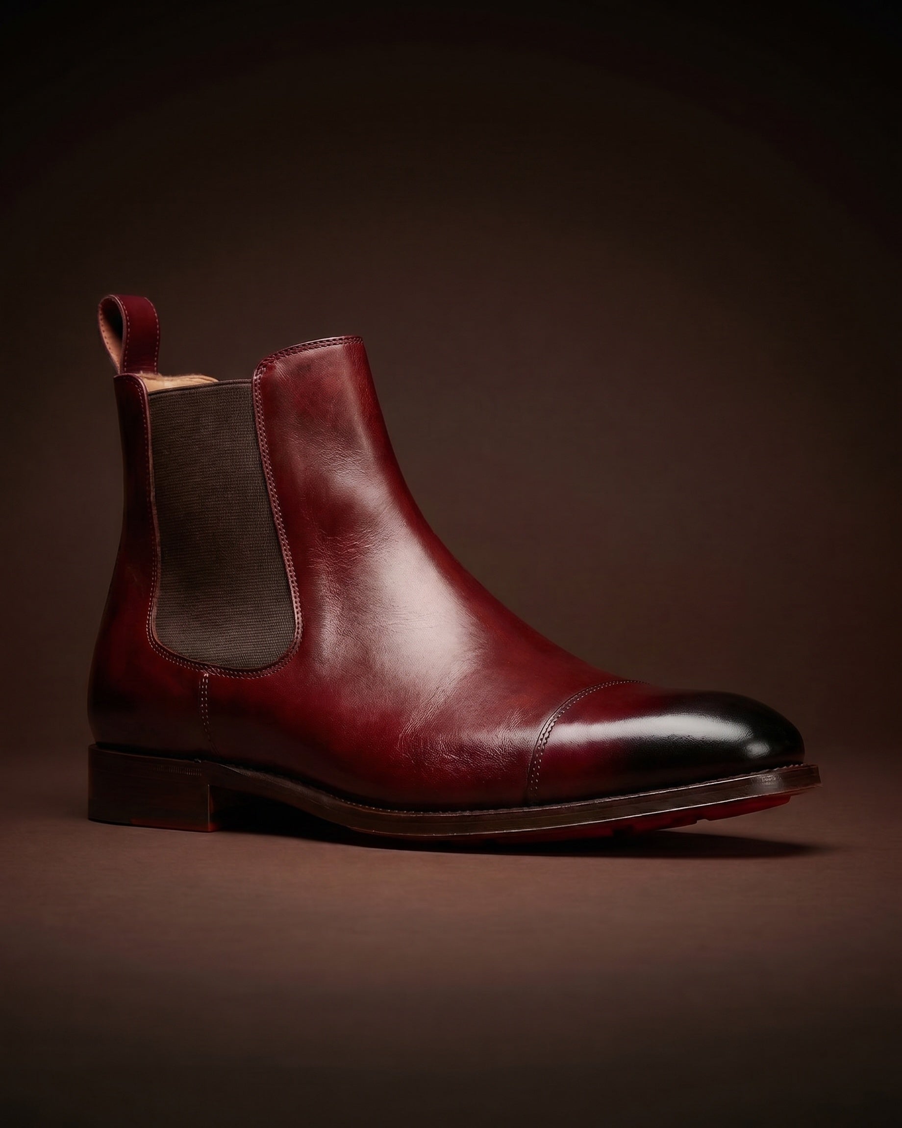 Hector Leather Chelsea Boot in Burgundy